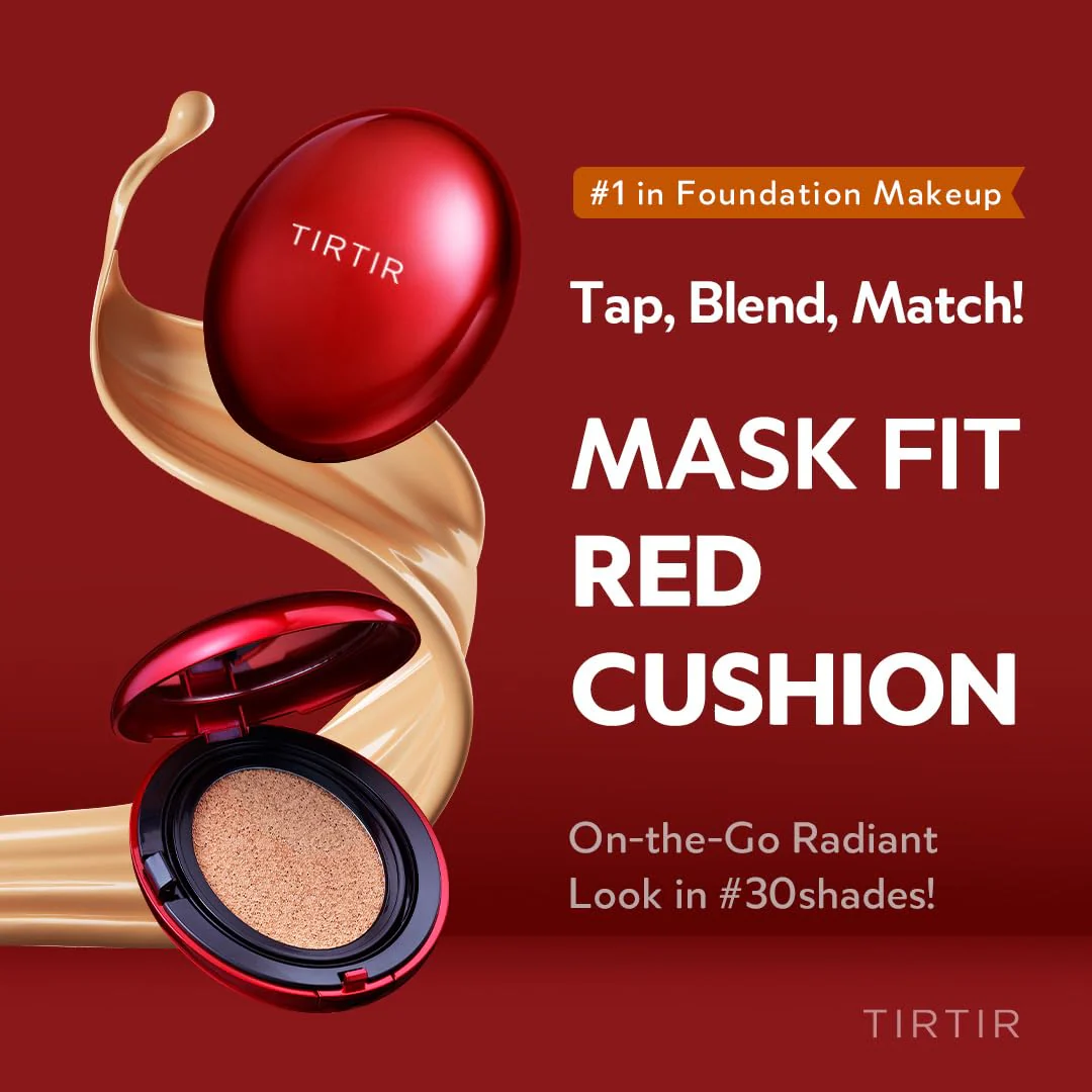 TIRTIR Mask Fit Red Cushion Foundation for Glass Skin, Long-Lasting, Lightweight, Buildable Coverage Make up 