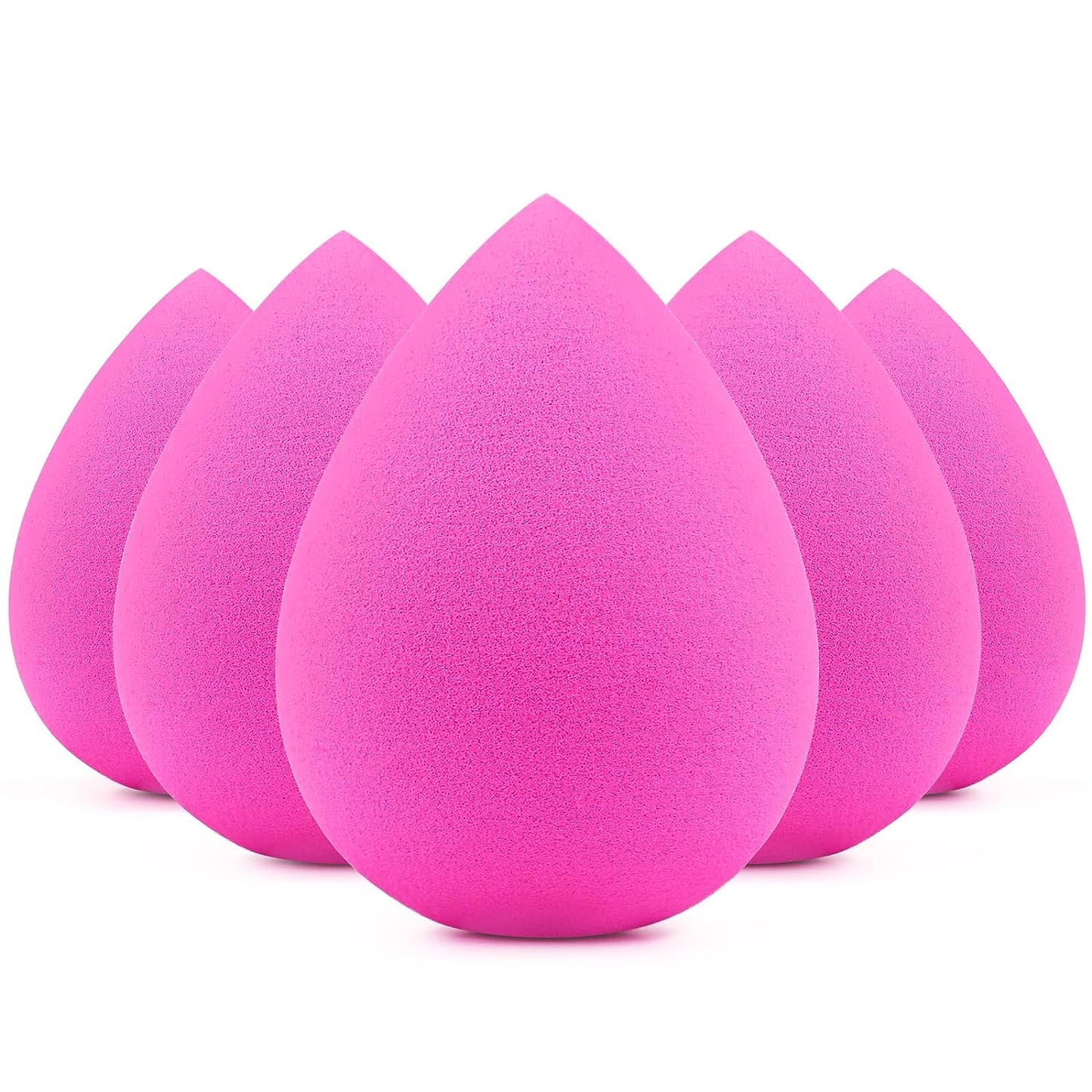 5 Pcs Beauty Makeup Sponges, Latex Free for Flawless Liquid, Cream, and Powder Application, Rose Pink Sponges