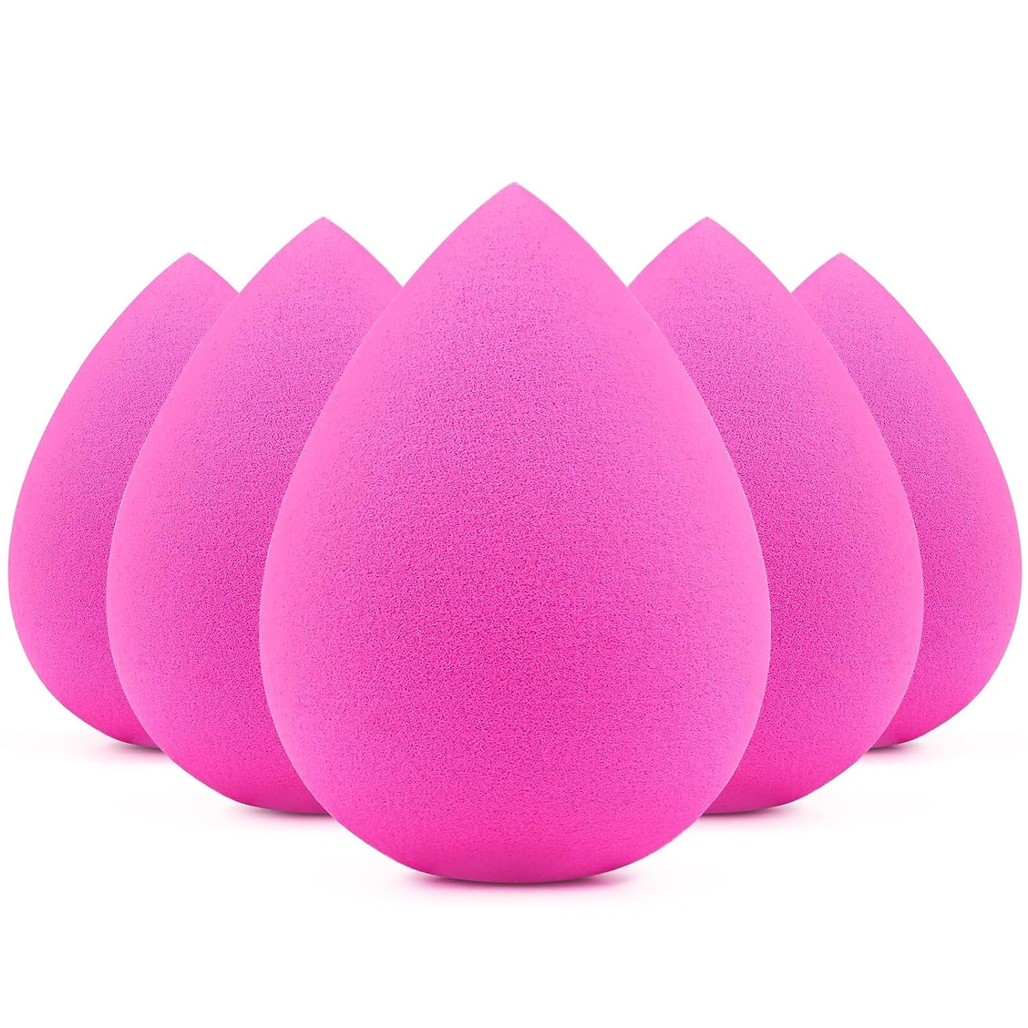 5 Pcs Beauty Makeup Sponges, Latex Free for Flawless Liquid, Cream, and Powder Application, Rose Pink Sponges