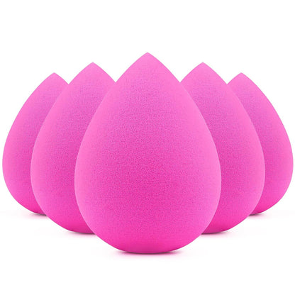 5 Pcs Beauty Makeup Sponges, Latex Free for Flawless Liquid, Cream, and Powder Application, Rose Pink Sponges