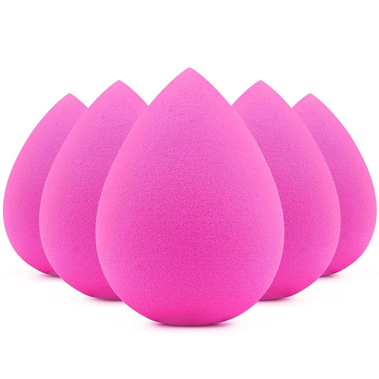 5 Pcs Beauty Makeup Sponges, Latex Free for Flawless Liquid, Cream, and Powder Application, Rose Pink Sponges